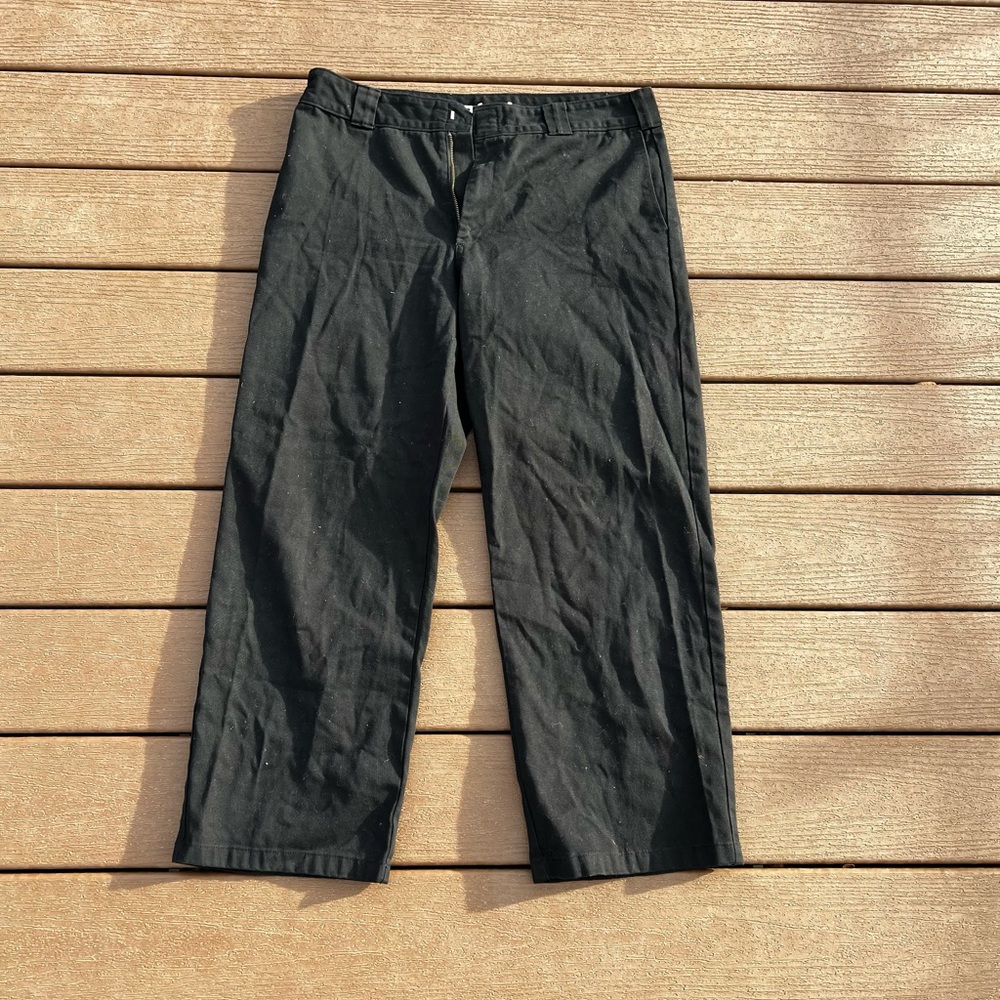 Dickies Black Worker Crop Roll Hem Pants